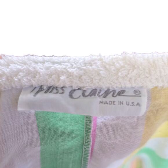 Vintage Miss Elaine Rainbow Striped Caftan Swim Cover Up Bathgown OSFM - Picture 3 of 7